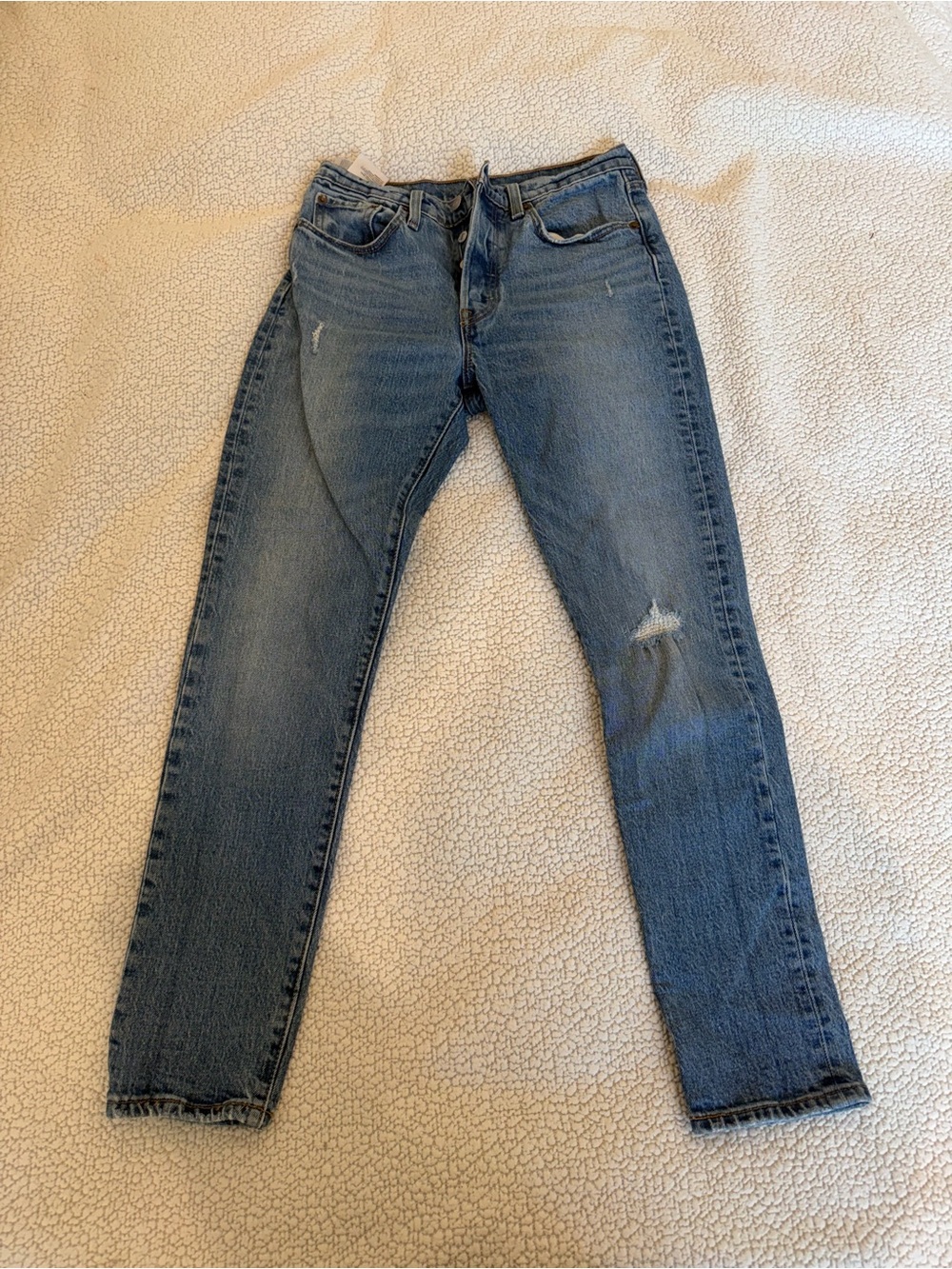 Levi’s 501s Classic Distressed Straight-Leg Jeans - Blue